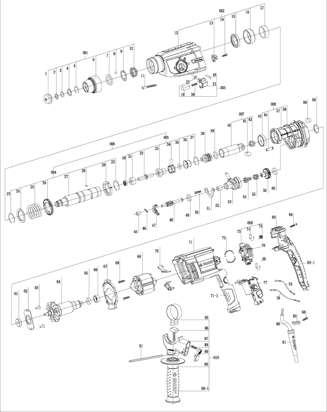 Инструмент [ЗП-28-800 К] - посмотреть вариант разборной схемы
